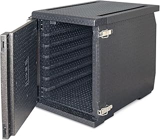 BRB Thermobox mit Fronteinschub und Deckel, Inhalt 146 Liter, BxTxH 540 x 740 x 685 mm, anthrazit