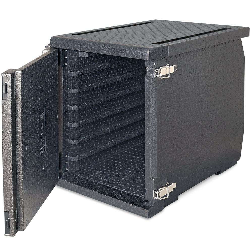 BRB Thermobox mit Fronteinschub und Deckel, Inhalt 146 Liter, BxTxH 540 x 740 x 685 mm, anthrazit