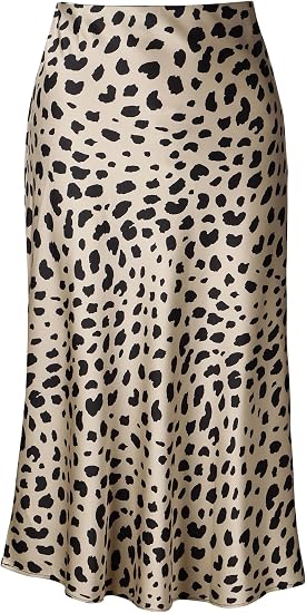 Soowalaoo high waisted leopard midi skirt