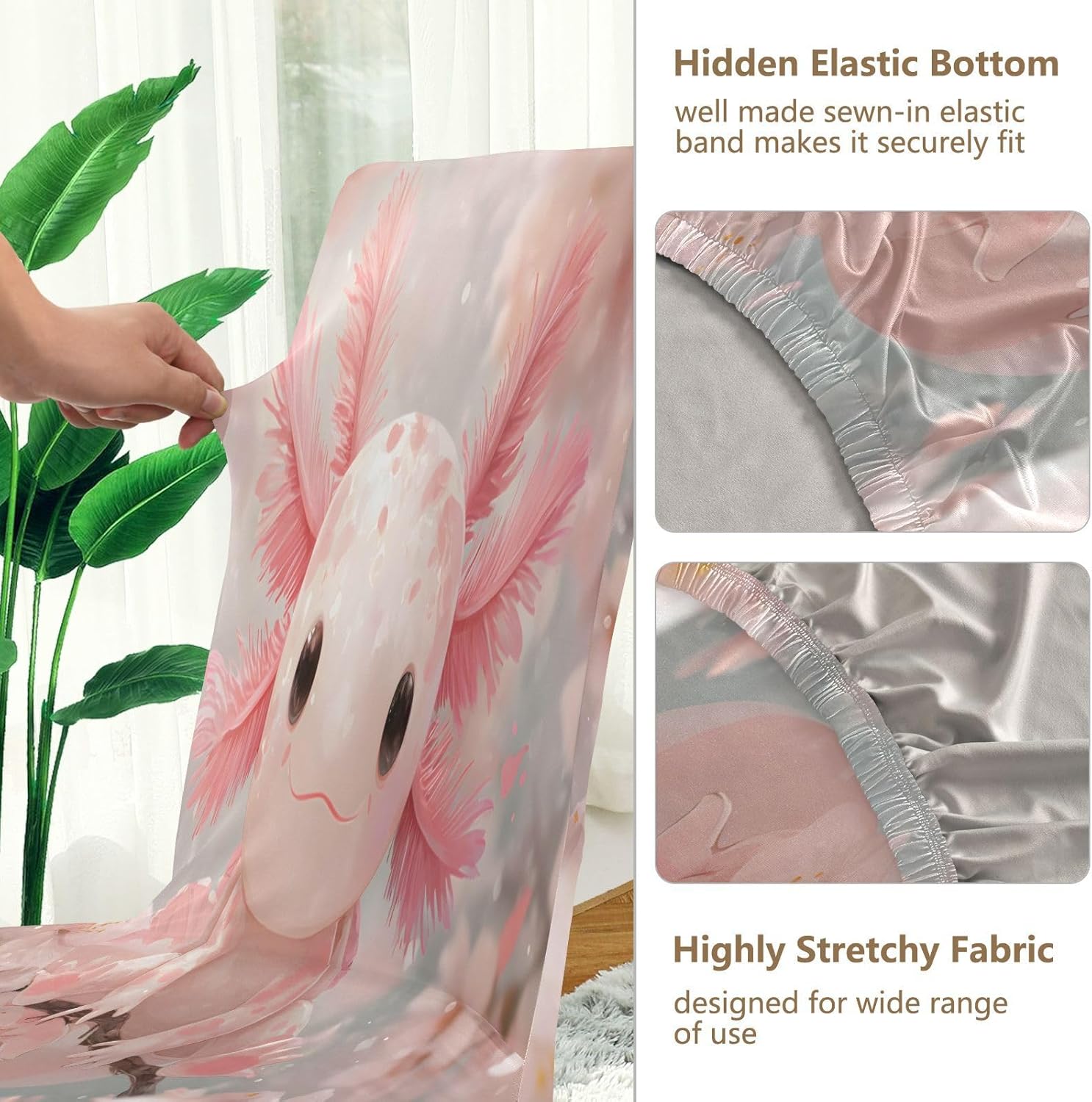 ALAZA Chair Covers for Dining Room, Salamander Cherry Blossom Stretch Chair Cover Sets Chair Protector Removable Washable for Ktichen Restaurant Hotel