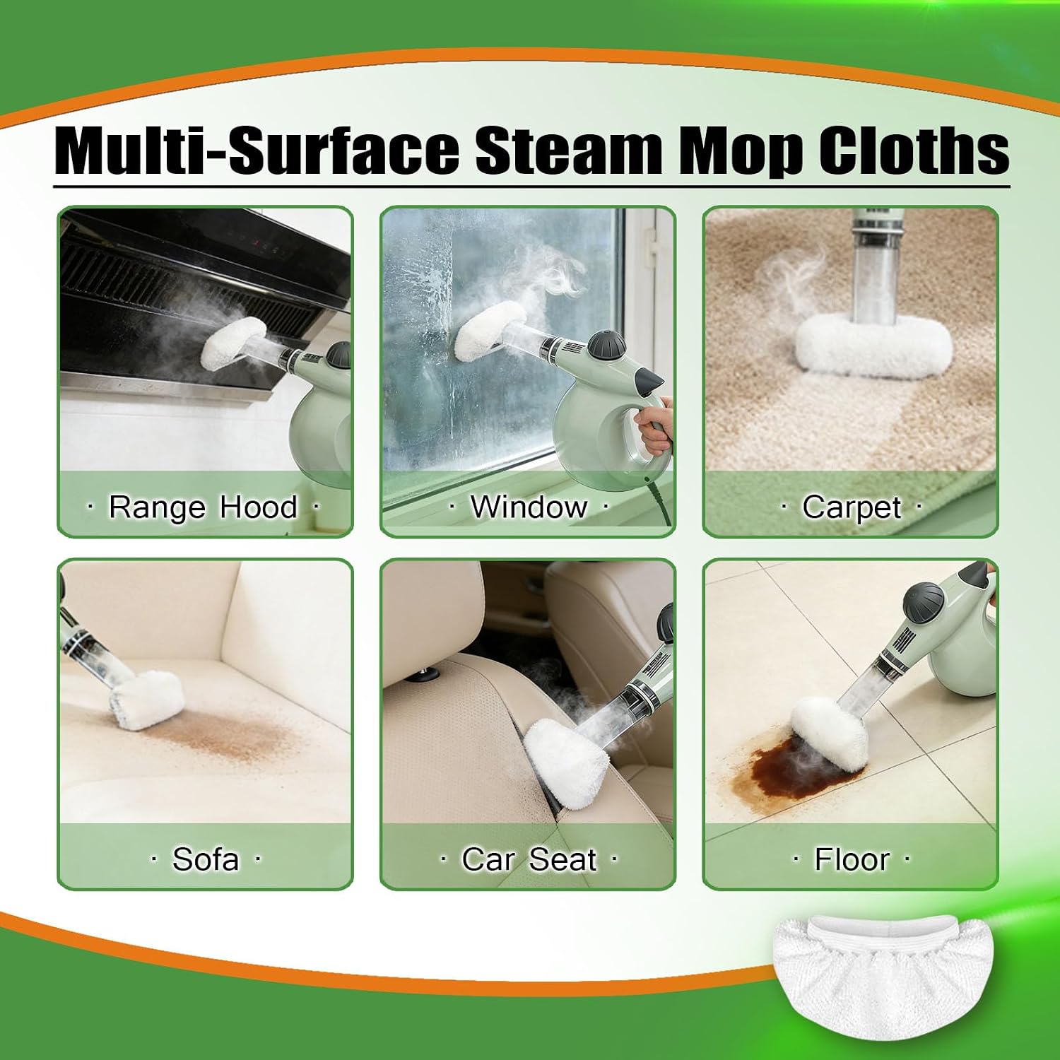 Snowlily 16 Pack Reusable Microfiber Cloths for Handheld Steam Cleaner, Universal & Washable Steam Cleaner Pads, Compatible with Bissell Steam Shot, Wagner, McCulloch, PurSteam, Comforday and More