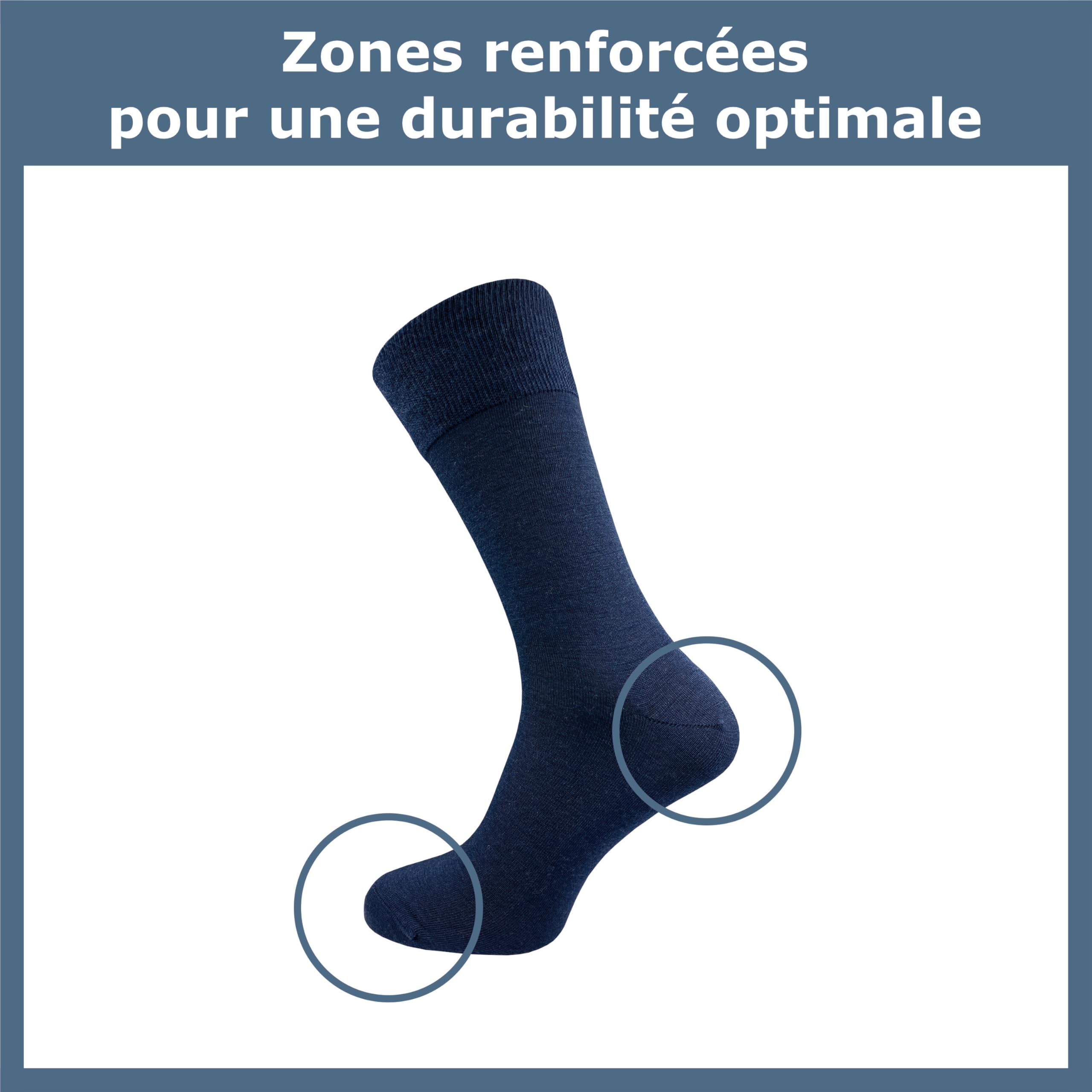 GAWILO Chaussettes homme en laine mérinos (5 paires) | Chaussettes business respirantes – Sans couture – Laine vierge thermorégulatrice – Mulesing Free