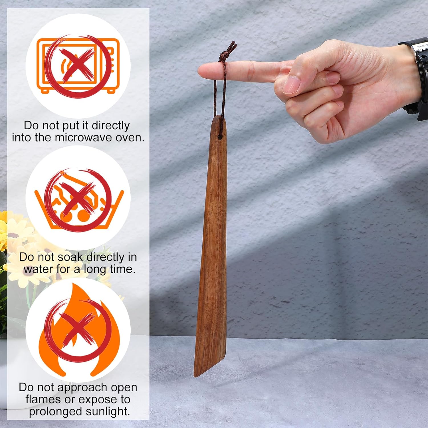 Wood Spatula for Cooking, 10.04" Non-Stick Wooden Turner, Flat Earlywood Utensil for Flipping, Serving, Scraping & Stirring (1 Pcs) - Image 6