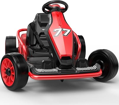 Electric Go Kart, Kids Drift Kart w/Dual Motors, Red, 24V