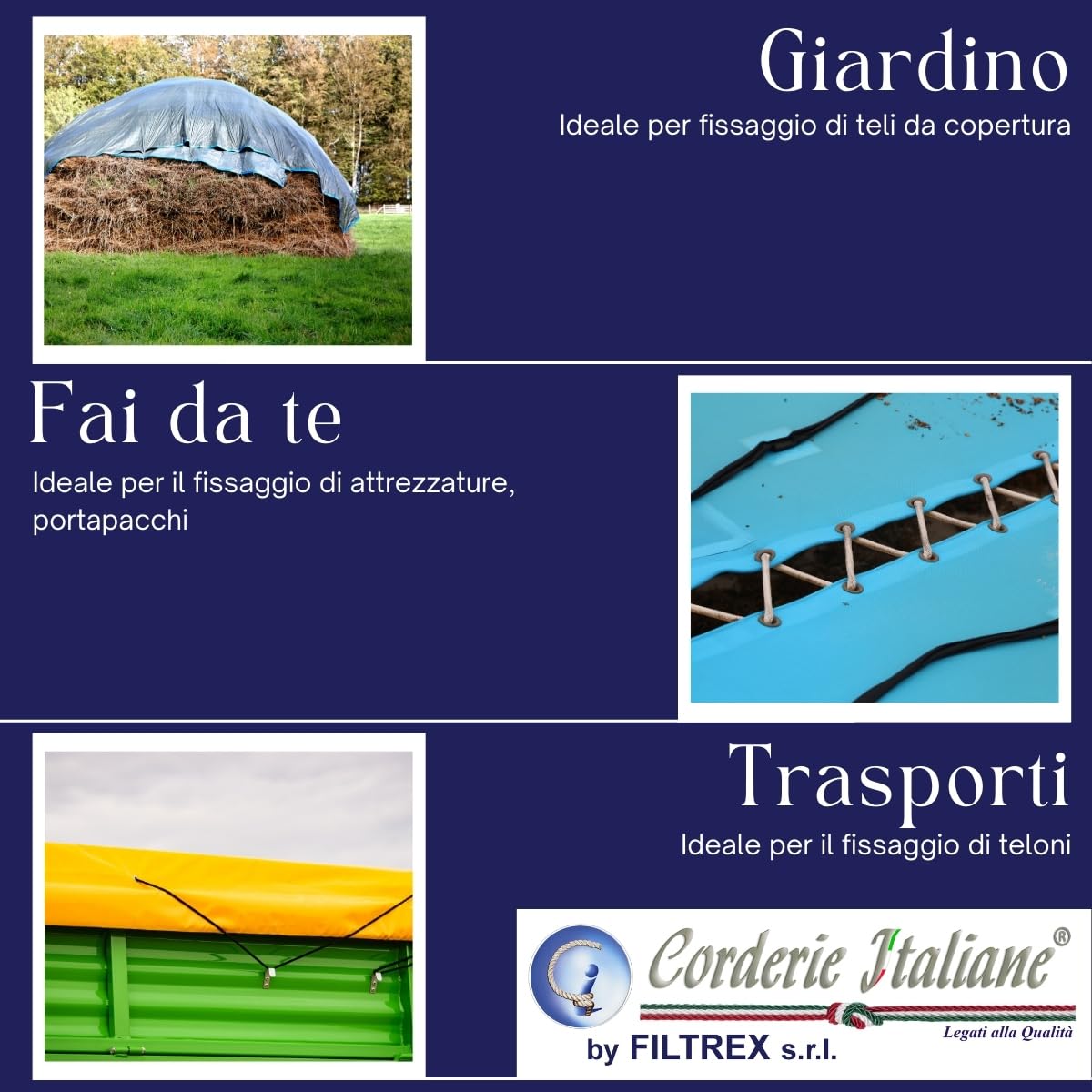 Corderie Italiane 006005087 Treccia elastica bianca 8 mm - 50 mt