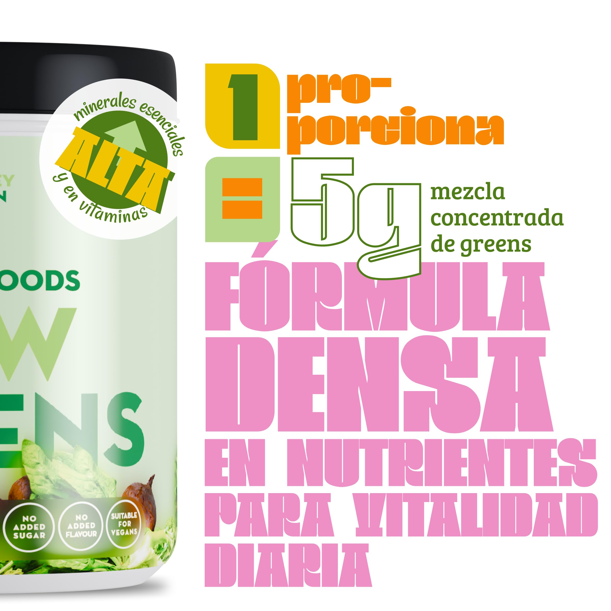 PVN Raw Greens - 15 Superfood in Polvere, Vegano, 250g | Super greens powder vegana di uso quotidiano: 15 superfood in polvere, con Vitamina B12 e D3 vegana.