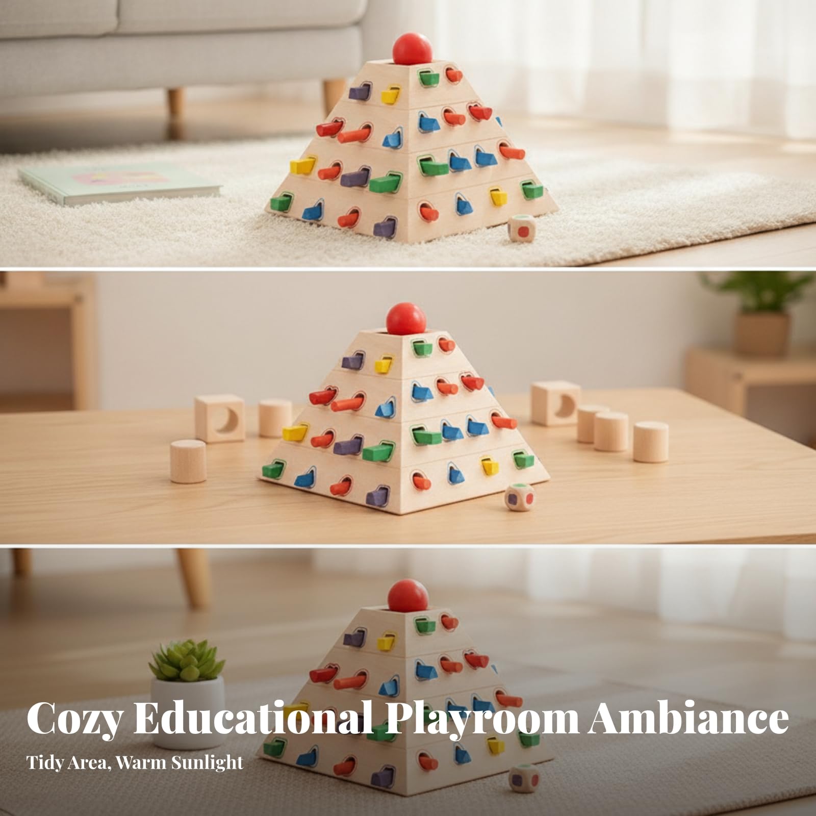 Pädagogisch pyramide mit Steckspiel