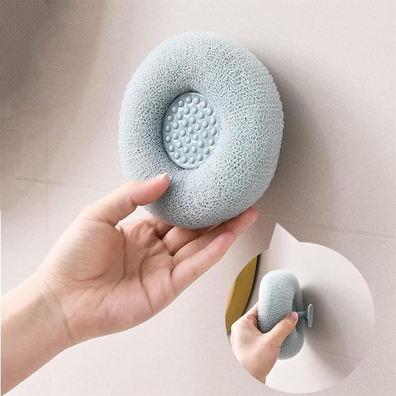 Sponge Shower Cleaning Brush - Super Soft Exfoliating Bath Sponge, Mesh Body Wash Sponges Balls with Suction Cup for Adults Women Men Children (PACK OF 1)-image-30