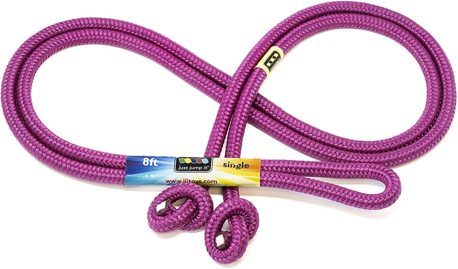 Just Jump It 8' Foot Single Jump Rope for Kids Women and Men - Active Outdoor Youth Fitness Excersing Equipment - Braided Nylon Gym Accessories