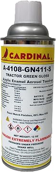 A-4108-GN411-S Tractor Green Gloss Powder Coating Touch-Up Spray Paint | Car Parts and Repair Refinishing Clear Coat for Permanent Sealing of Coated Surfaces
