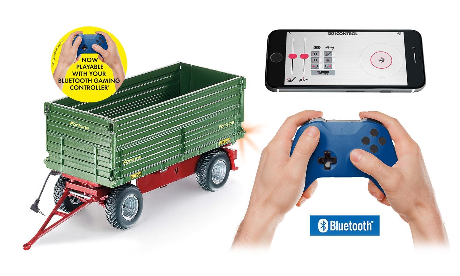Siku 6781, Model wywrotki obustronnej, 1:32, Zdalnie sterowana, Do łączenia SIKU CONTROL z zaczepem przyczepy, Metal,Tworzywo sztuczne, Zielony