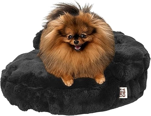 Miniatura 35 de EHEYCIGA Cama para perro de tamaño mediano, sofá esponjoso para perros pequeños con funda extraíble lavable, sofá para mascotas, impermeable y Negro
