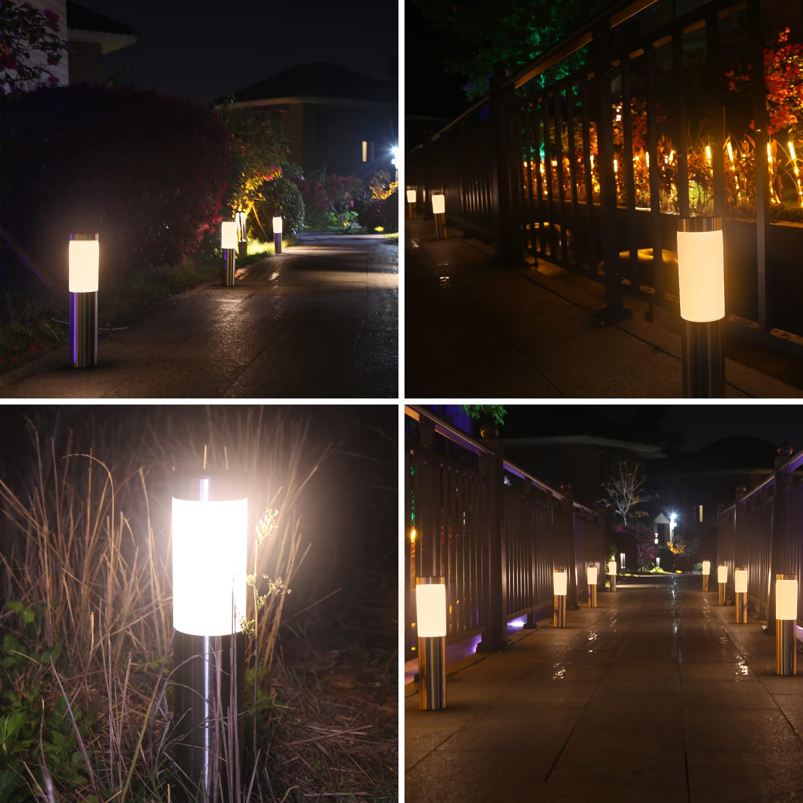 Luci Solari da Esterno, 4 Pezzi Lampada Solare da Esterno Impermeable, Lampade Solari da Giardino Giallo Caldo Luci Giardino Energia Solare LED per Terra Cortile Prato Vialetto