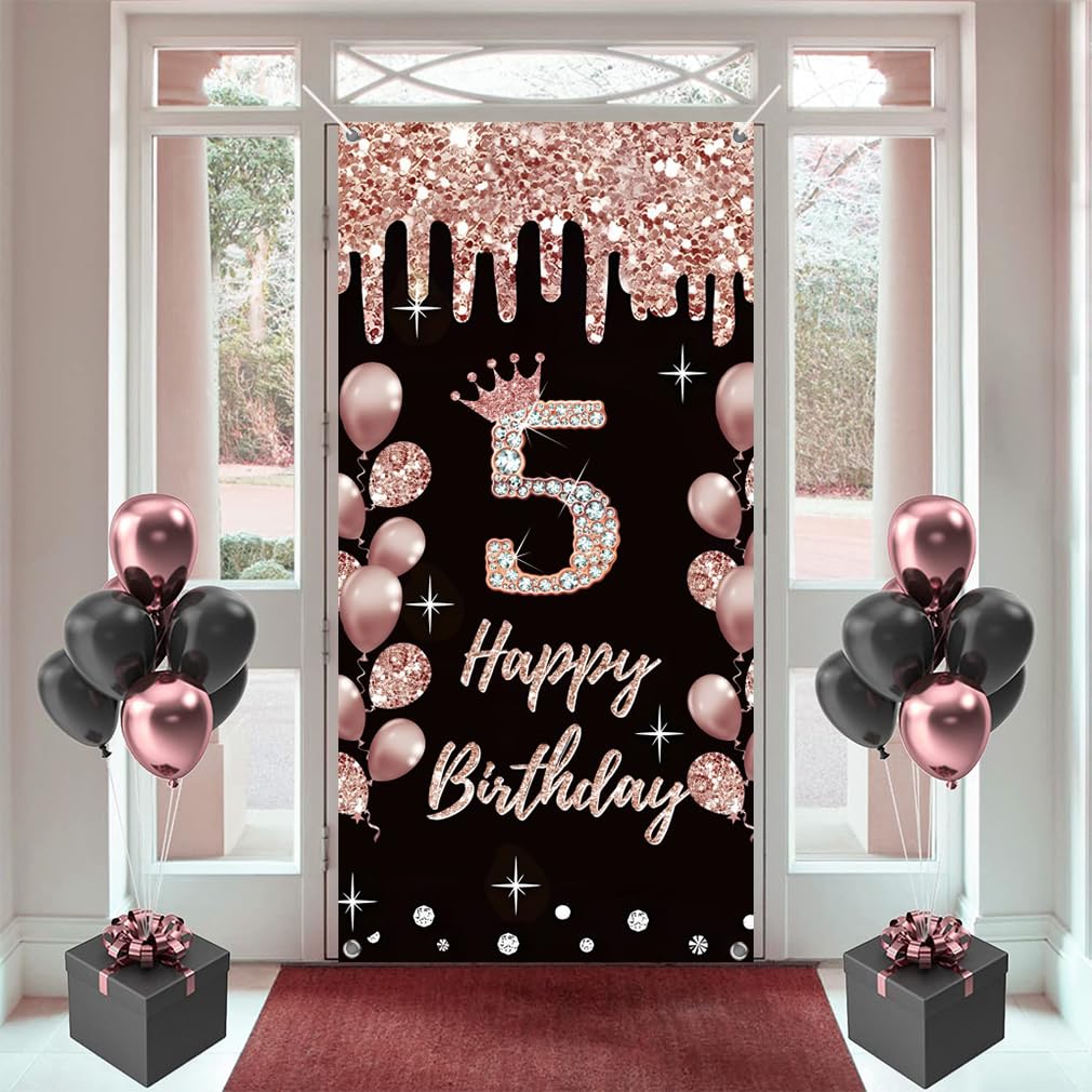 Bannière de fond pour 5e anniversaire de fille et fête de famille