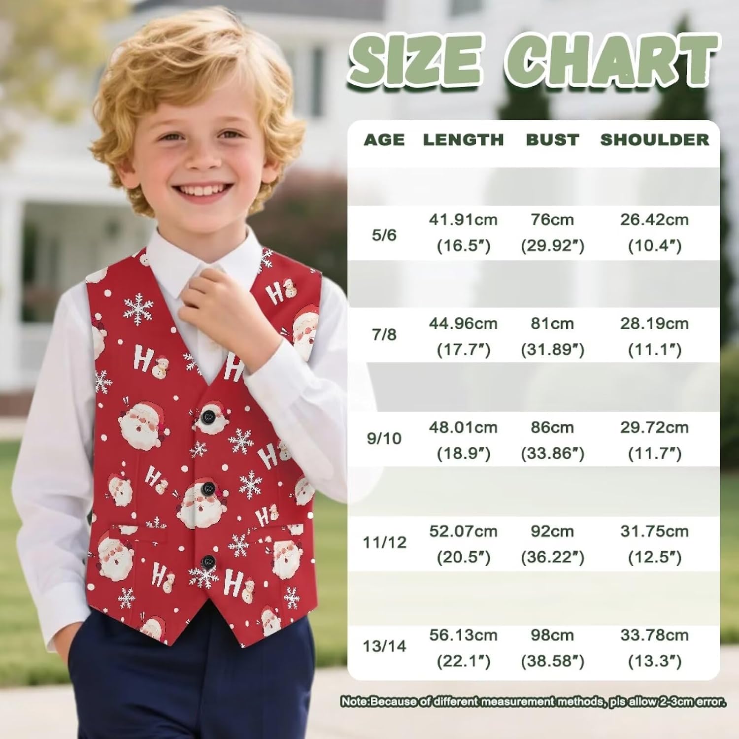 Biyejit Boys' Vest Slim Formal Suit Vest Kids Waistcoat for Wedding Homecoming with Pockets Adjustable Back Strap 5-14 Years
