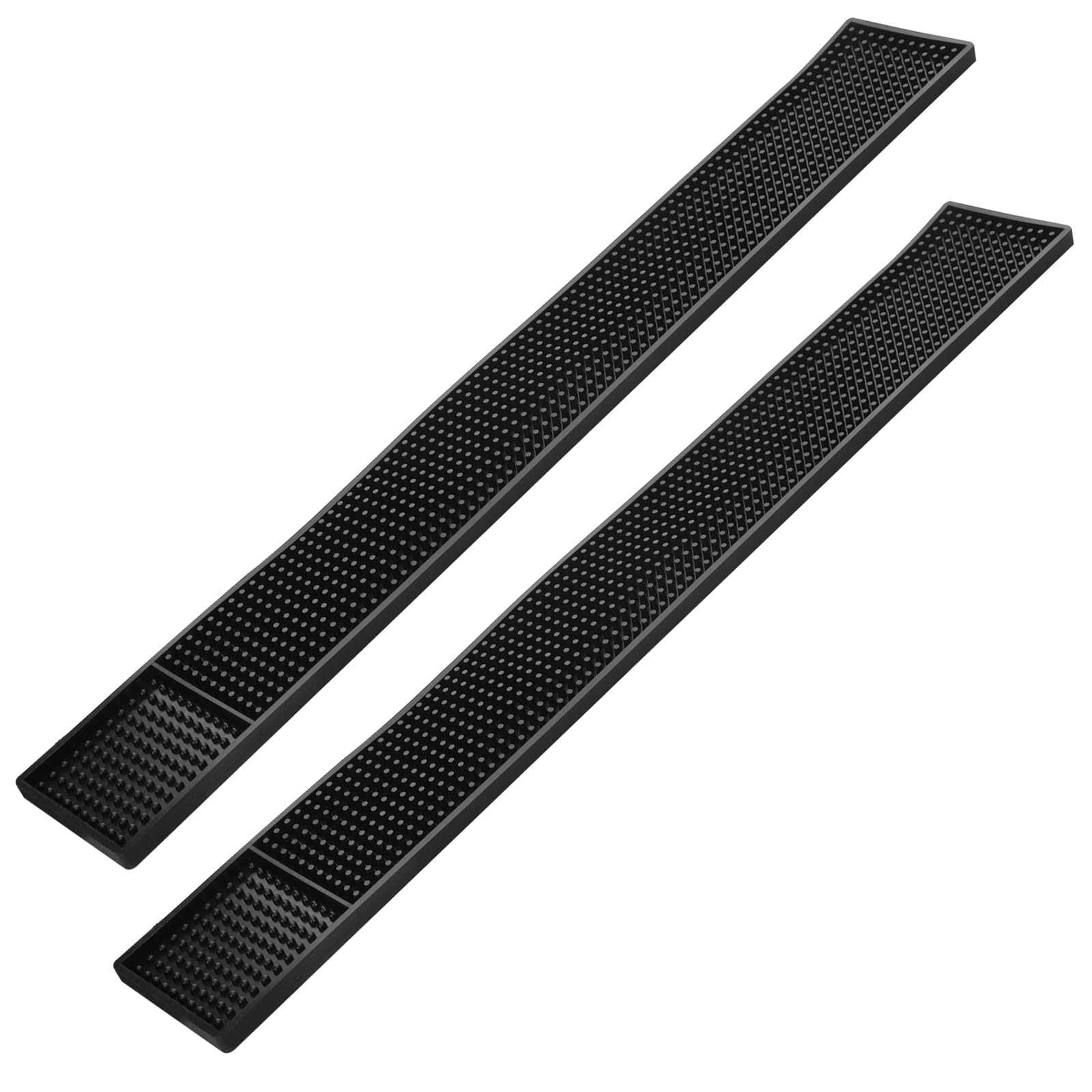 2Pcs Black Spill Bar Mats (24x3 Inches) | Drying, Durable and Stylish Spill Mats for Bars, Restaurants, Coffee Shops, Bar Mats for Countertop and