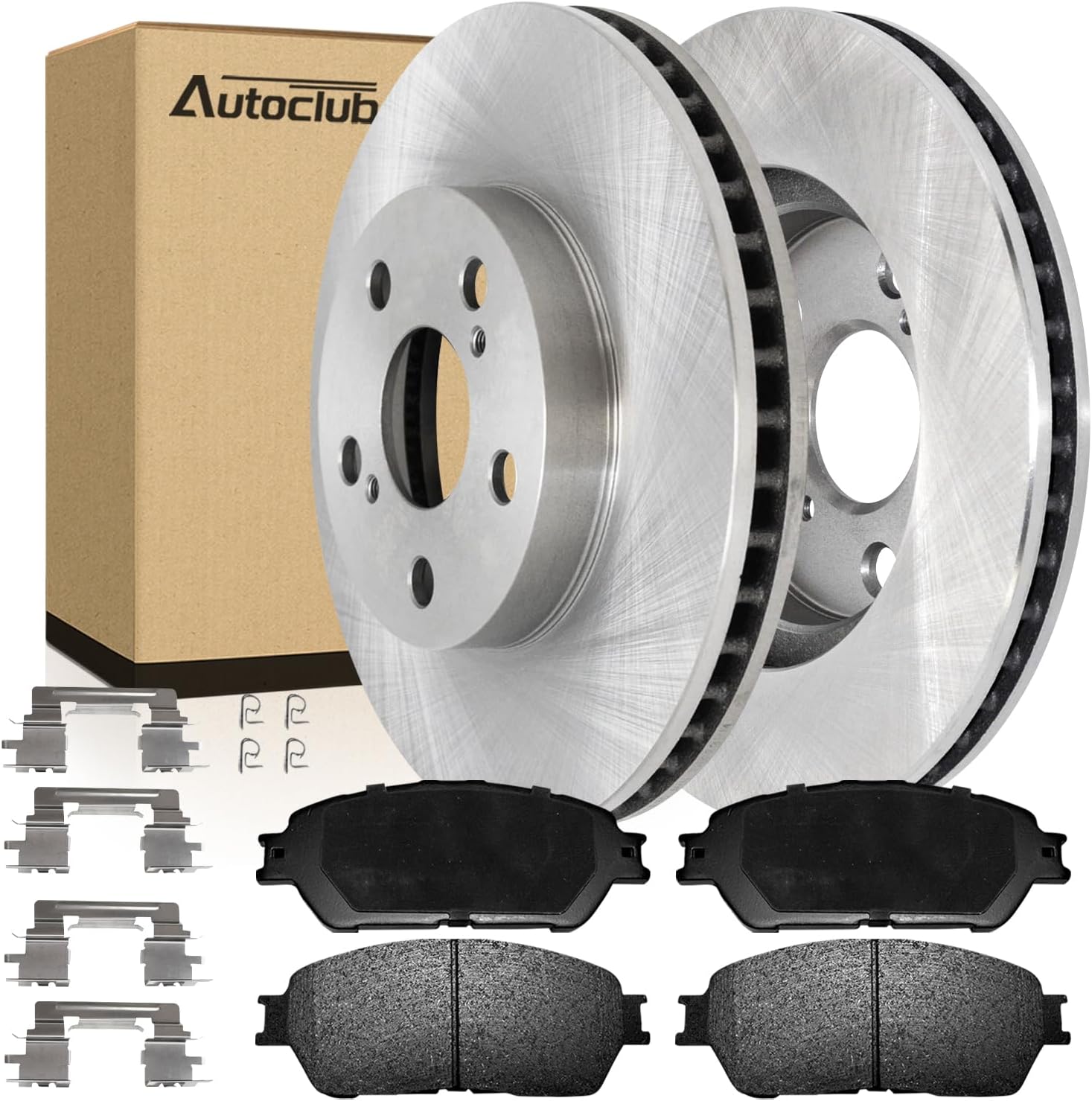 AUTOCLUB Front Brake Kit with Ceramic Pads and Vented Rotors for Toyota Tacoma (Front)