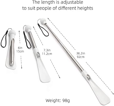Fanwer Shoe Horn 36.2Shoe Horn Long Handle Foldable Shoe Horn Travel for Seniors Pregnant Back Pain