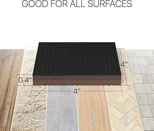 Miniatura 5 de X-Protector Almohadillas antideslizantes para muebles, 4 unidades, cuadradas de 4 pulgadas, almohadillas antideslizantes no adhesivas, color marrón