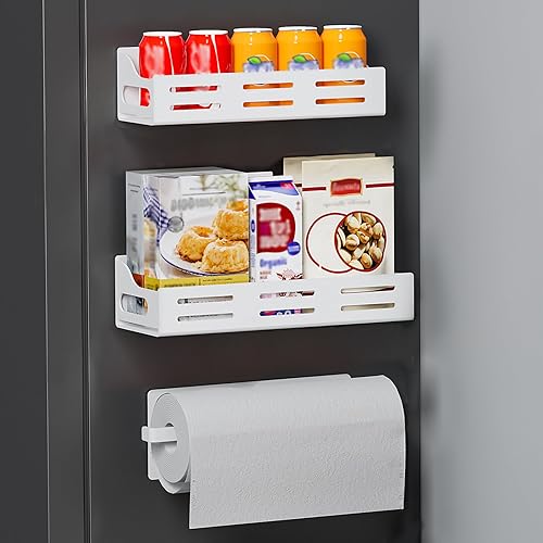 Carwiner Estante magnético para especias para refrigerador, organizador magnético para refrigerador, estante magnético fuerte para refrigerador,