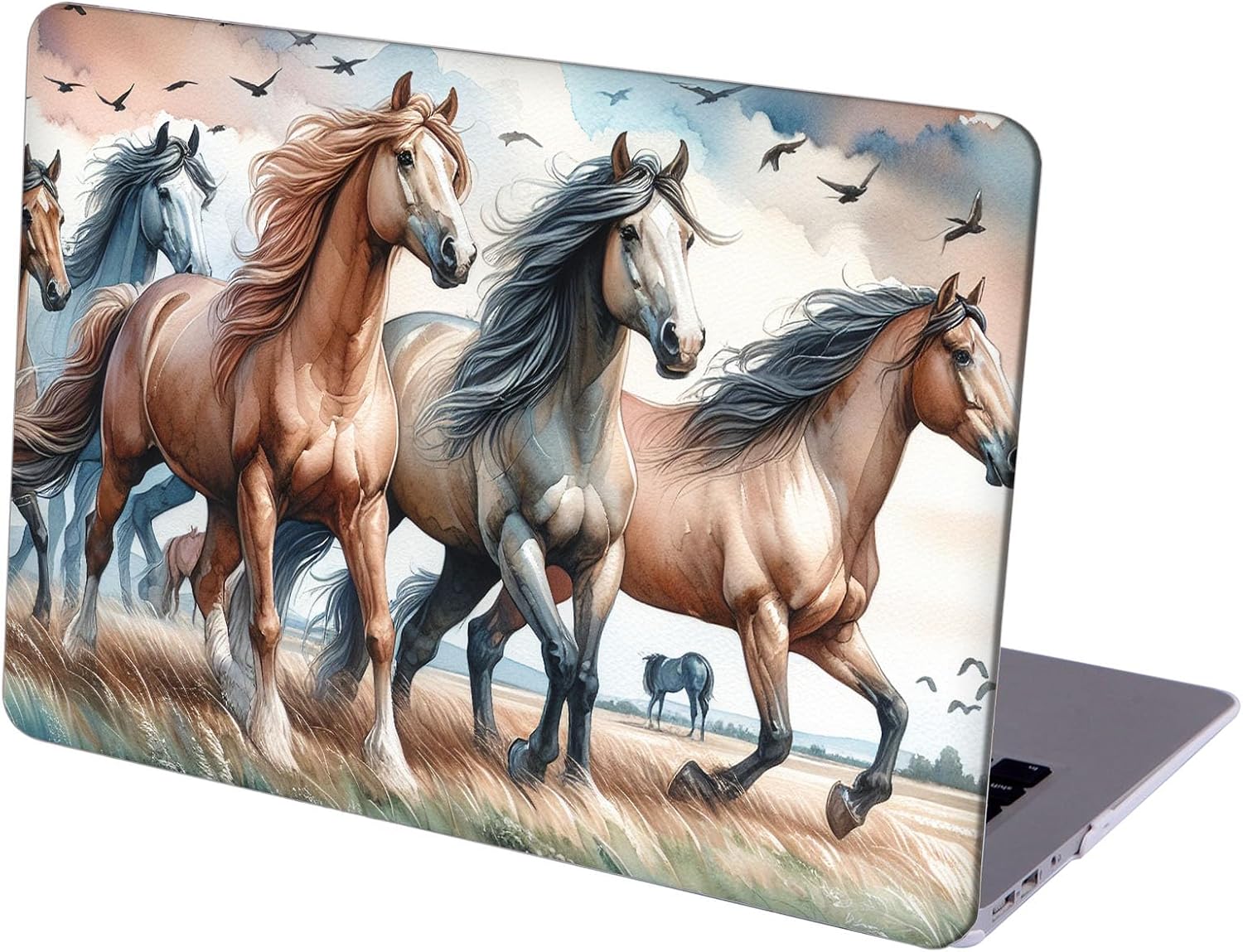 Compatible with MacBook Air 13 inch, Hard Shell Case with Keyboard Cover and Screen Protector (A1369 A1466, 2010-2017 Release) - Horse MC21922