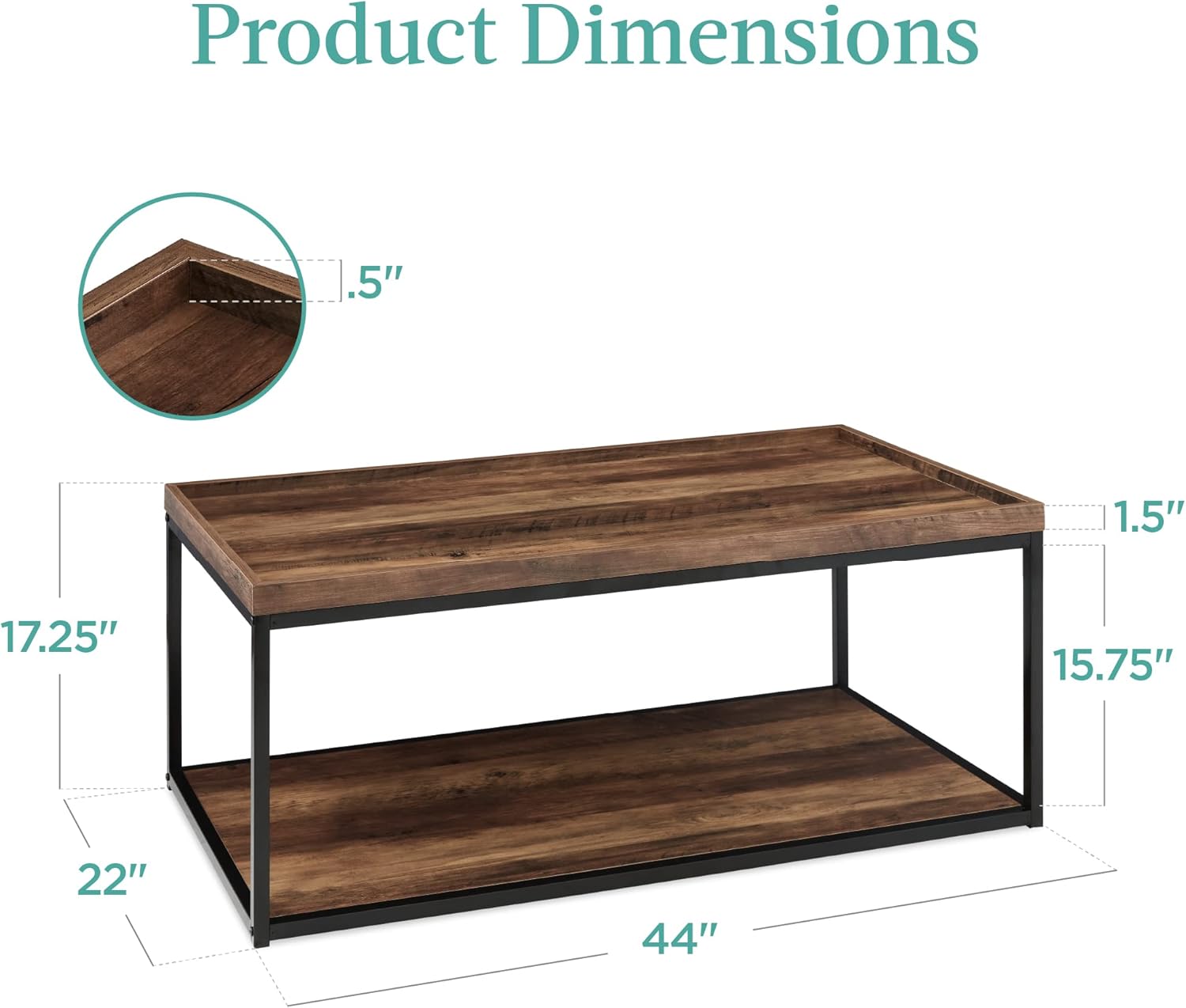 Mesa Auxiliar Rectangular De Madera Con Cesta De Metal - Patas Doradas En Forma De U - 50x29x59 Cm - Para Sofá O Dormitorio
