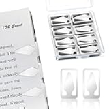 Spakon 100 Count Tin Mixed Metals Book Line Markers Arrow Bookmarks and Page Markers for Reading Teachers Students Book Lovers School and Work(Silver)