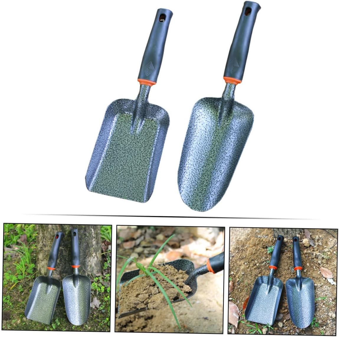 POPETPOP 2pcs Iron Fertilizing Shovel for Gardening Soil Loosening Tools for Balcony and Garden Planting Heavy-Duty Gardening Hand Utensils for Weeding and Transplanting