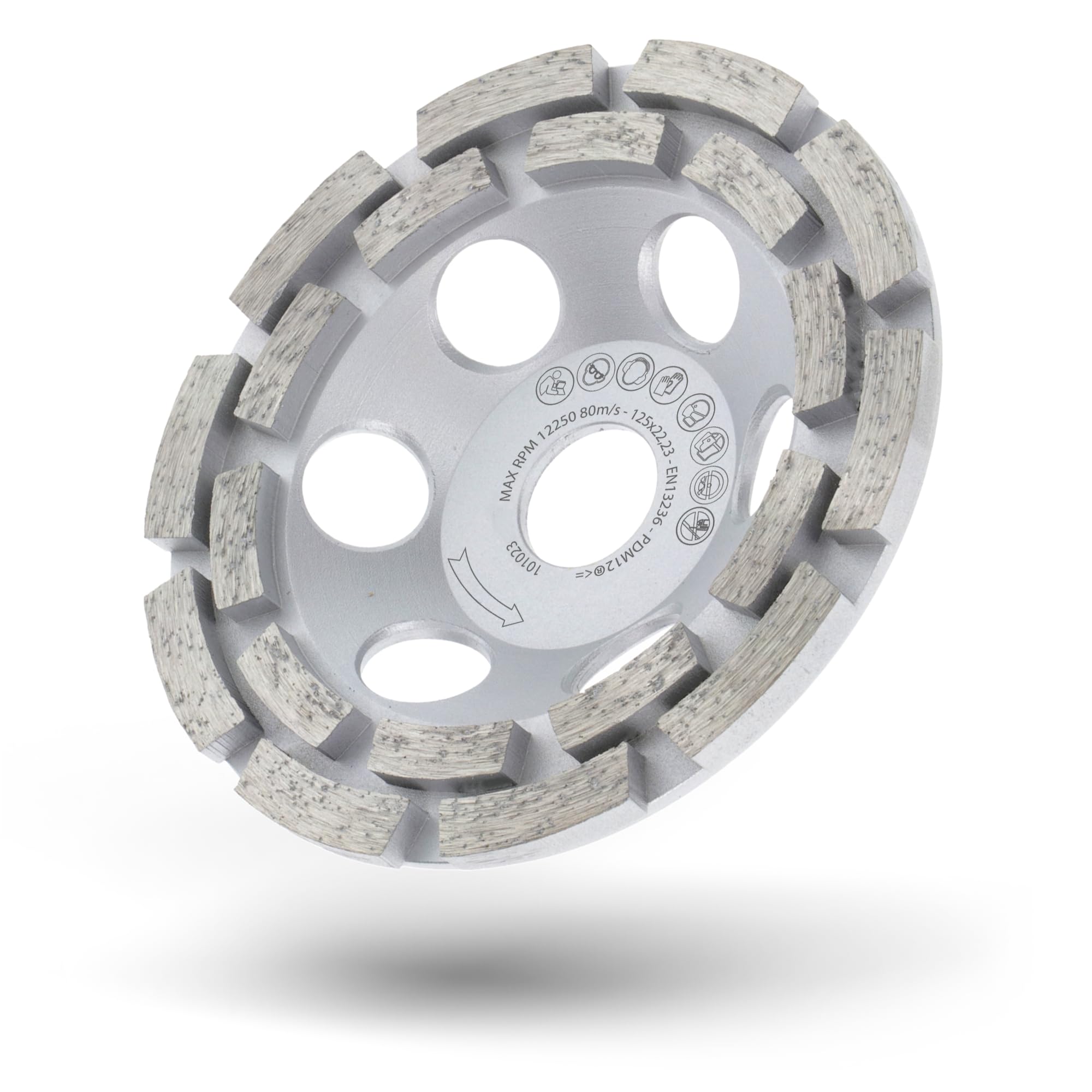 PRODIAMANT Premium Diamant-Schleiftopf 125mm Beton universal 125 mm x 22,2 mm Betonschleifer doppelreihig