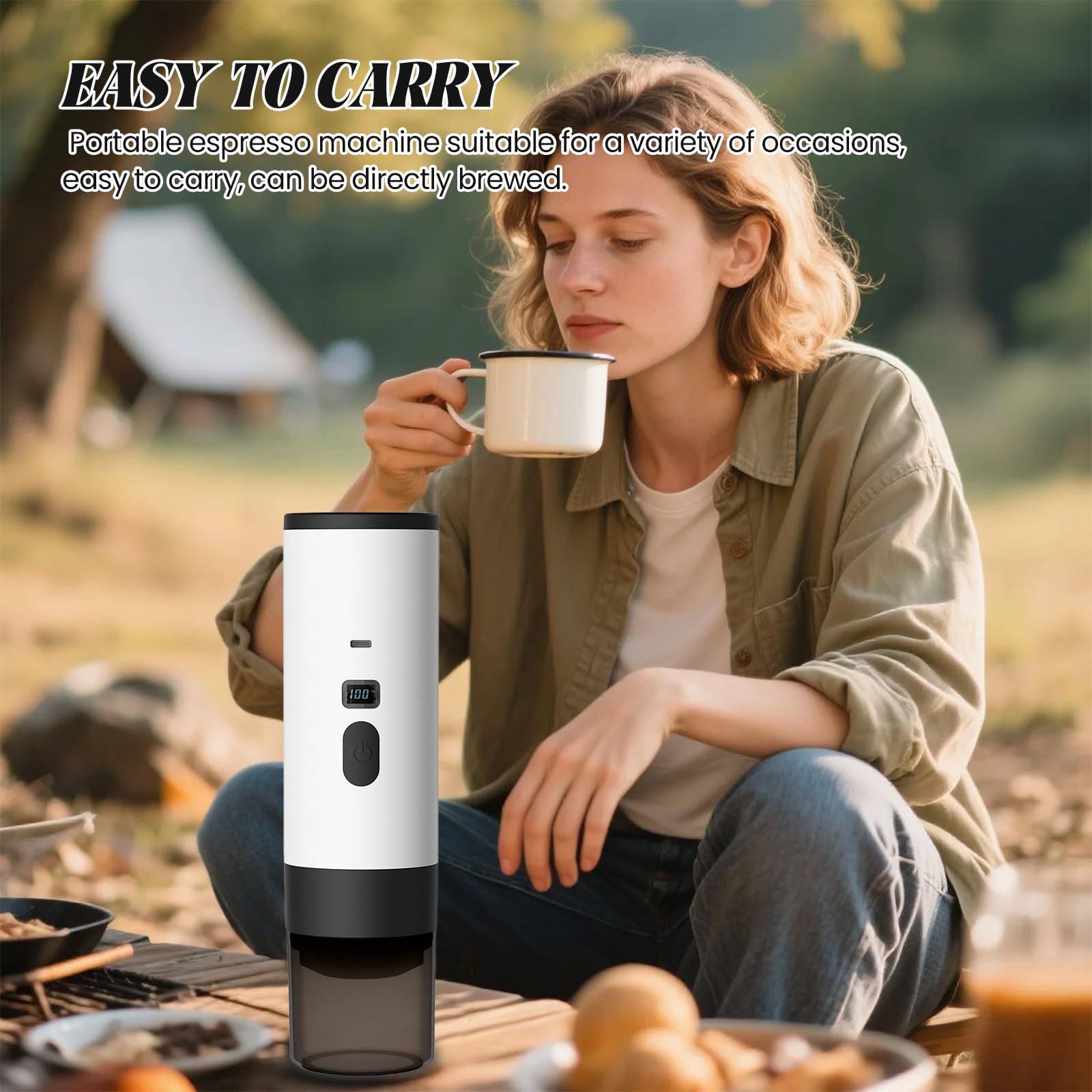 3 En 1 Machine à Café Portable 15 Bars - 72W Cafetière Expresso Capsule/Machine à Expresso Électrique USB à Chauffage Rapide | RéServoir D'Eau 90ml | Pour Voyage/Bureau/Campin (Gris)