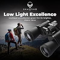 Vista 3 de Prismáticos de 10 x 50 para adultos de alta potencia, prismáticos gran angular con lente antirreflectante a prueba de niebla, impermeable, al aire