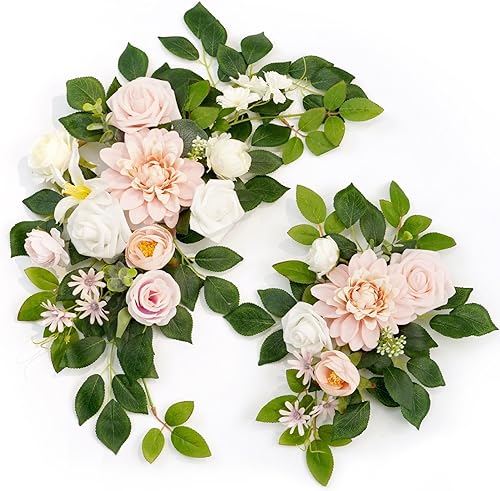 Piklado Decoración de boda (paquete de 2) letrero de bienvenida con diseño de flores para ceremonia, recepción, caballete de pared, decoración del