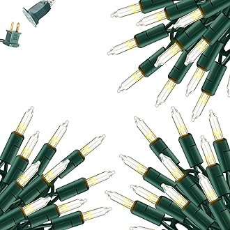 - Dazzle Bright Christmas Mini String Lights, 60FT 300 Count Incandescent Waterproof Fairy Lights Plug in, Connectable Christmas Decorations for Indoor Outdoor Home Party Garden Yard, Warm White