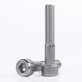 Cylindrical Screws Stainless Steel Hexagon Socket - M5 x 10 - Pack of 100 - DIN 912 ISO 4762 Full Thread Cylinder Head Screws A2 V2A Stainless Steel M5 x 10 Pack of 100