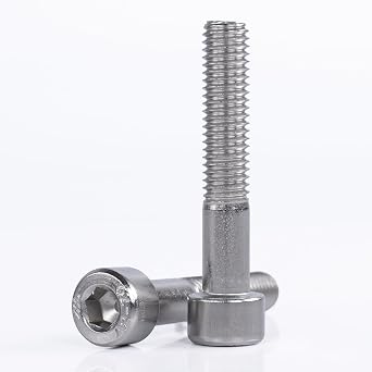 Cylindrical Screws Stainless Steel Hexagon Socket - M8 x 10 - Pack of 20 - DIN 912 ISO 4762 Full Thread Cylinder Head Screws - A2 V2A Stainless Steel M8 x 10 Pack of 20