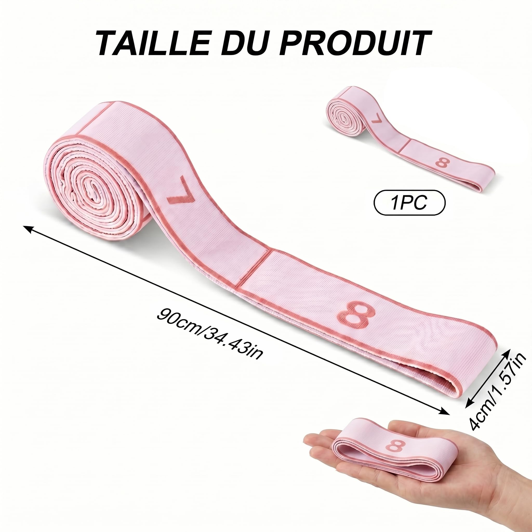 Bande Élastique Musculation 8 Niveaux de Résistance Set Cordes Élastiques Fitness Durable Yoga Pilates Danse Latine Gym Rééducation