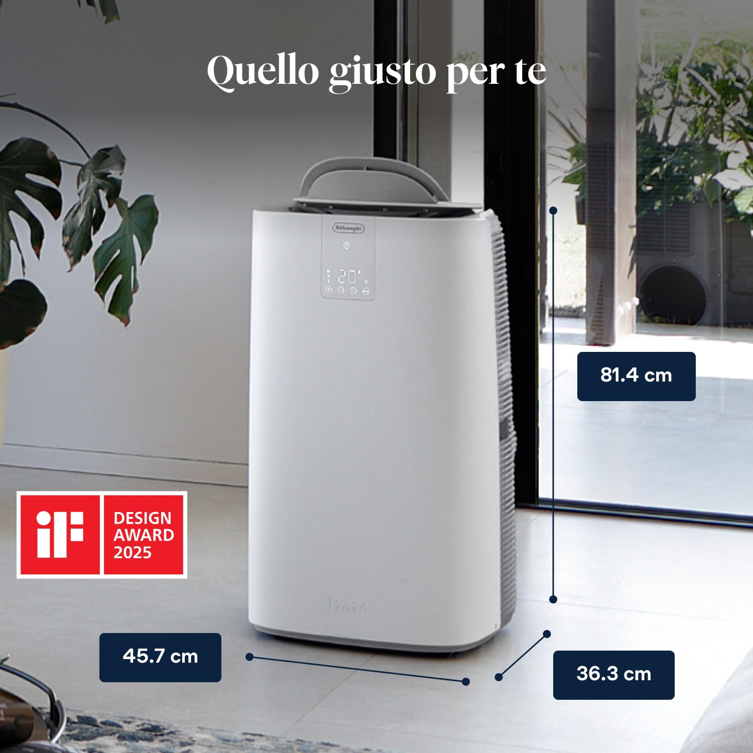 De'Longhi Pinguino GentleJet Inverter – Condizionatore Portatile 3 in 1 con Deumidificatore e Ventilatore, 13.000 BTU/h per Ambienti fino a 130 m³, Silenzioso, Classe A+, Bianco (PACAP130IGENTLEJET)