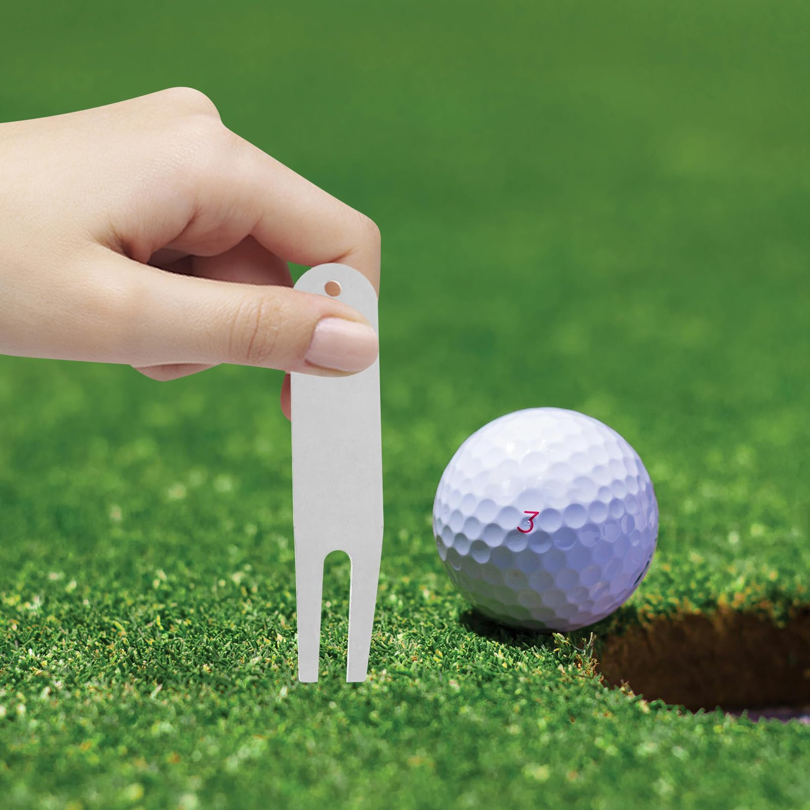 Toddmomy Edelstahl Golf Pitchgabel 2 Stück Tragbares Divot Reparaturwerkzeug Für Golfplatz Klein Handlich Für Golftasche Praktisches Golfzubehör