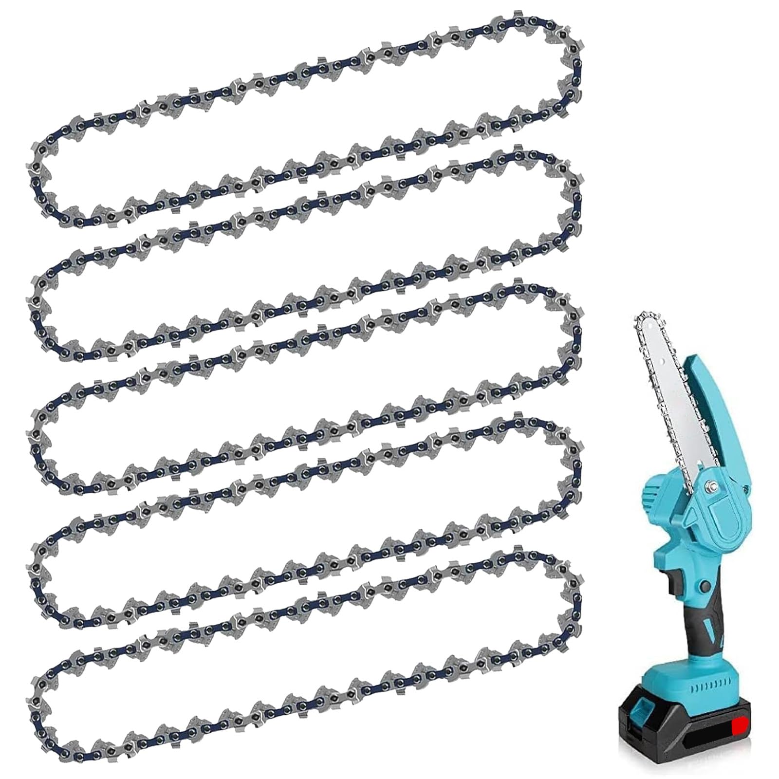 5 Pcs 6 Inch Mini Chainsaw Chain, 1/4" LP 37 Drive Links, Chainsaw Chains Replacement for Chains Cordless Handheld Chainsaws, for Tree Trimming and Wood Cutting