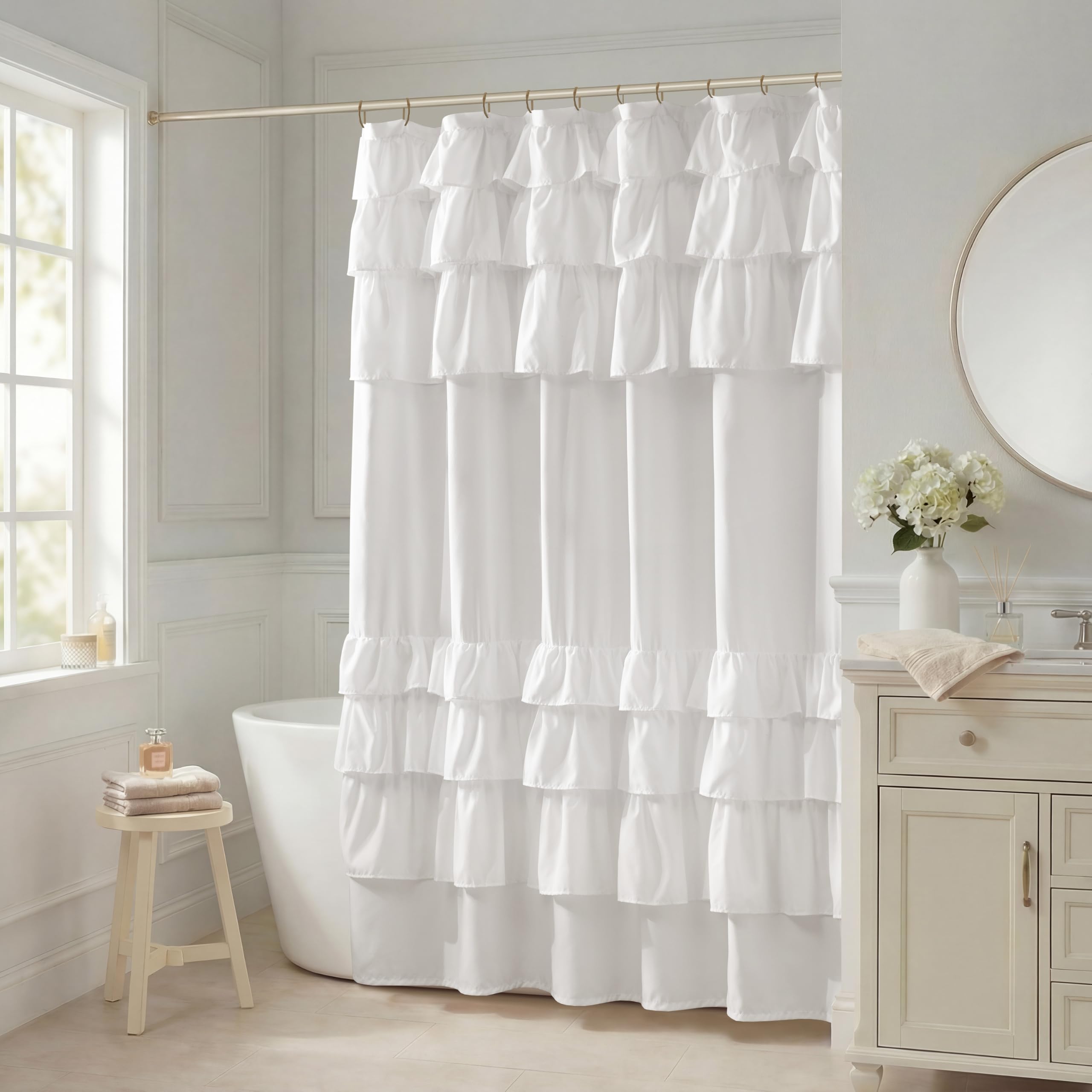 Madison Park Grace Rideau de Douche Blanc 182,9 x 182,9 cm