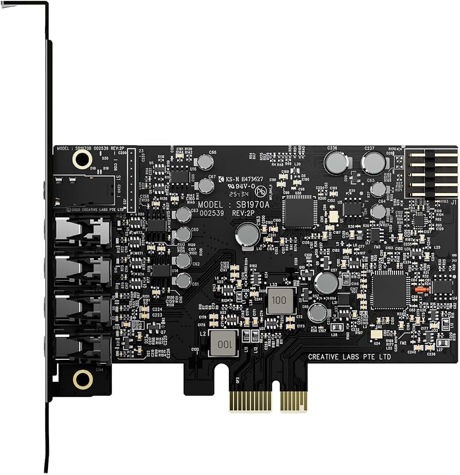 Creative Placa de som Sound Blaster Audigy Fx Pro Hi-res PCI-e com surround 7.1 discreto e virtual e AutoEq para PC