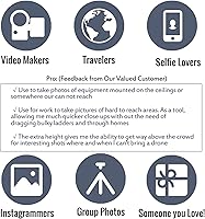 Vista 7 de 118'' 9.8ft Long Selfie Stick for iPhone, Android, Extended Super Long Pole, Selfie Stick Tripod with Remote, for Selfies/Video Recording, Includes