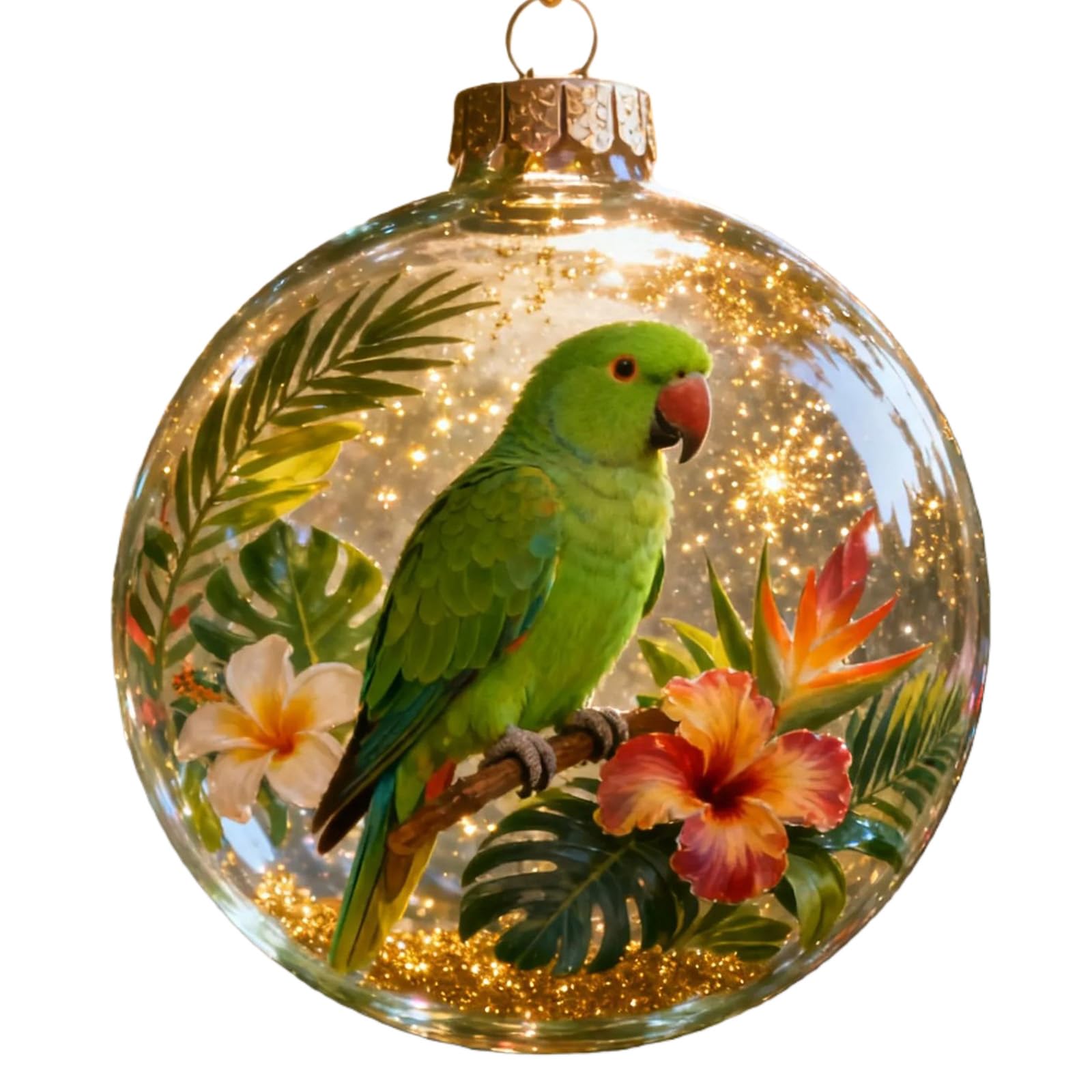 Yhplxyuus Nature Bird Clear Acrylic Christmas Balls Ornament for Festive Tree Decor and Holiday Nature Bird Pattern Christmas Ball Decoration