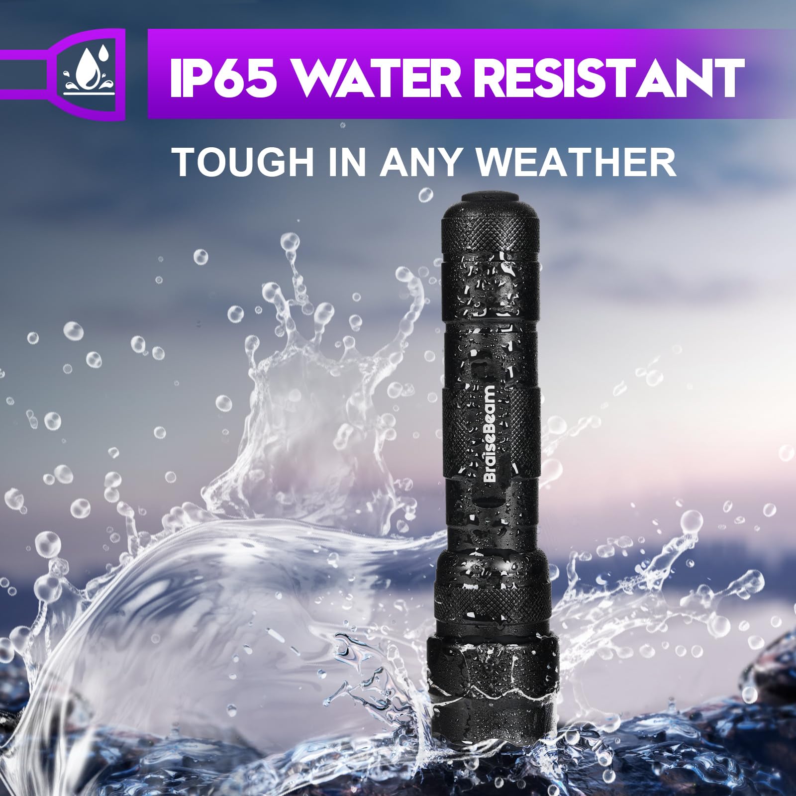 Torche UV 395 nm, lampe torche ultraviolette portable à focale réglable, étanche et durable pour le durcissement de la résine, la détection des taches et l'urine d'animaux.