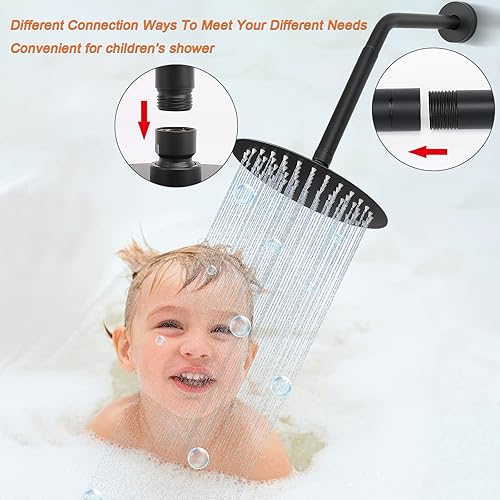 Miniatura 5 de HarJue Brazo extensor de cabezal de ducha, salida de agua del extensor de ducha - Baja el existente, extensión de tubo de ducha para baño, hecho de