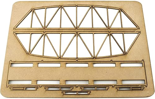 Miniatura 8 de War World Scenics - Puente Camelback MDF de calibre N de una sola vía (7.874 in) (elige color) - Escala de modelado ferroviario Modelo ferroviario