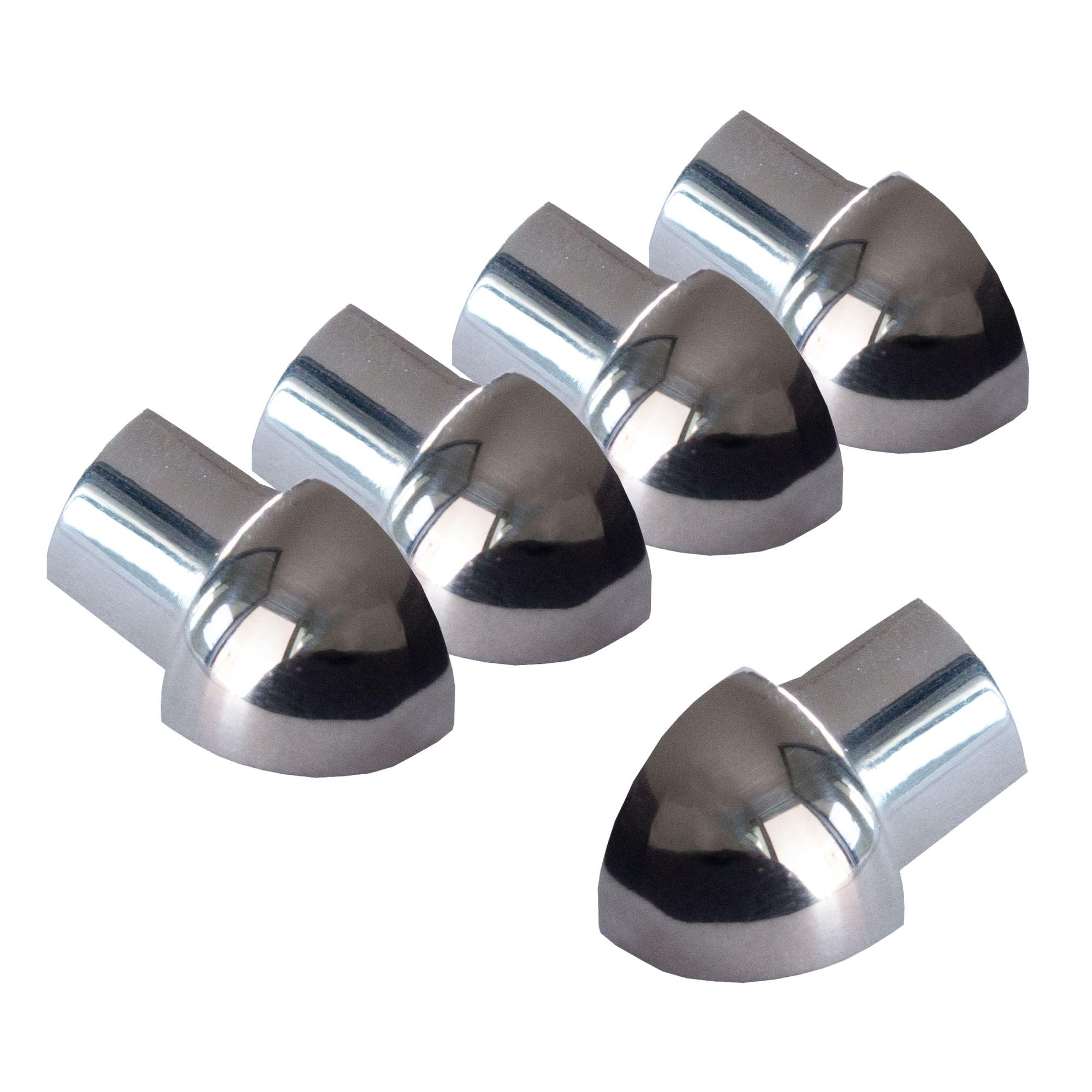 5X Dalsys Outer Corner for Tile Trim 8mm Quarter Circle Profile Polished Stainless Steel