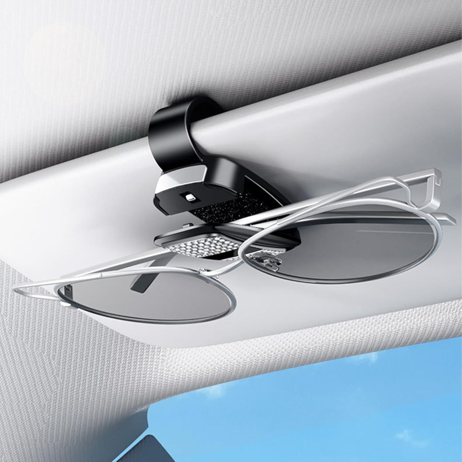Sunglass Holder for Car Visor Clip, Push-Button Opening Car Sunglass Holder, Visor Sunglasses Holder Clip, Fits Cars, Trucks, SUVs and More (Diamond Surface Style) image 3