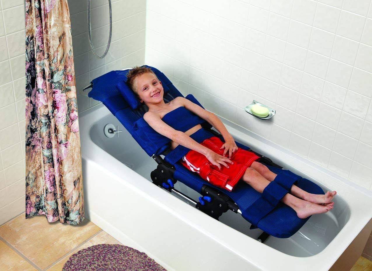 Tumble Forms Starfish Bath Chair, Size 2, S, Ocean Blue, Adjustable, Compact Washing & Cleaning Pediatric Positioning Chair for the Bathroom, Comfort Stabilizer for Children & Adolescents