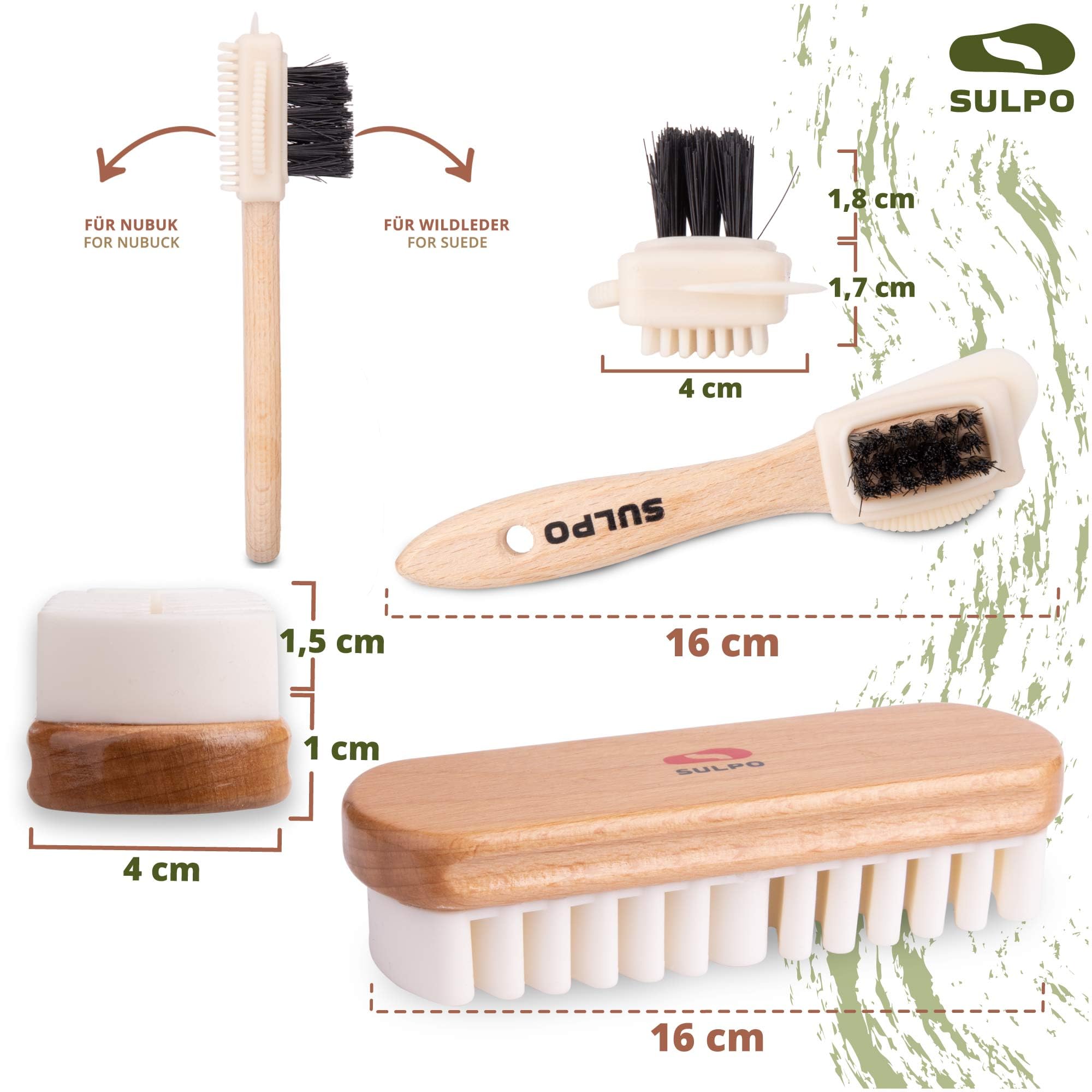 Spazzole Per Scarpe SULPO Set Di 2 - Morbide E Efficaci Per Pulizia Pelle E Camoscio - Foto 9